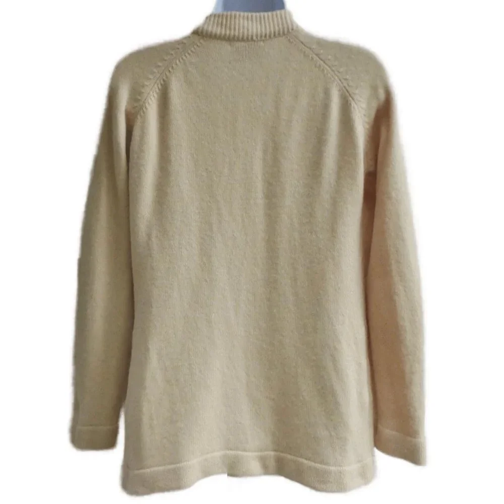 Cashmere Vintage USA 60s Jack Kobren Open Front Cardigan Belted Beige Pockets